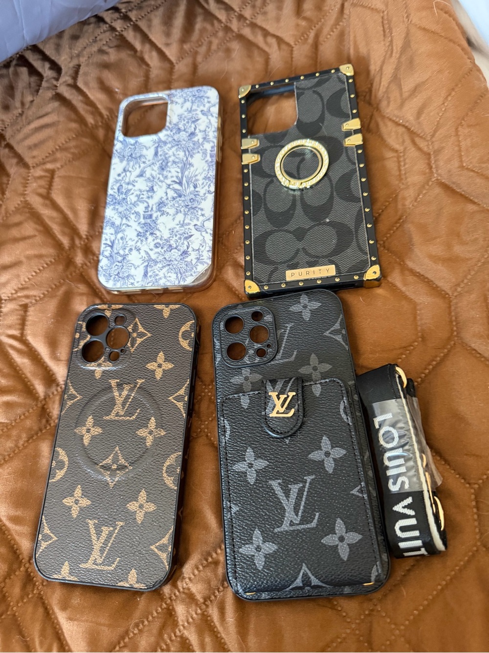 Designer Monogram Black & Brown Phone Case Collection